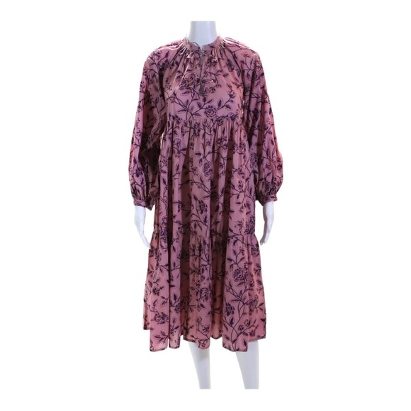 MATTA The Jaya Midi Dress Birdsong Mauve Floral XS - Picture 10 of 13